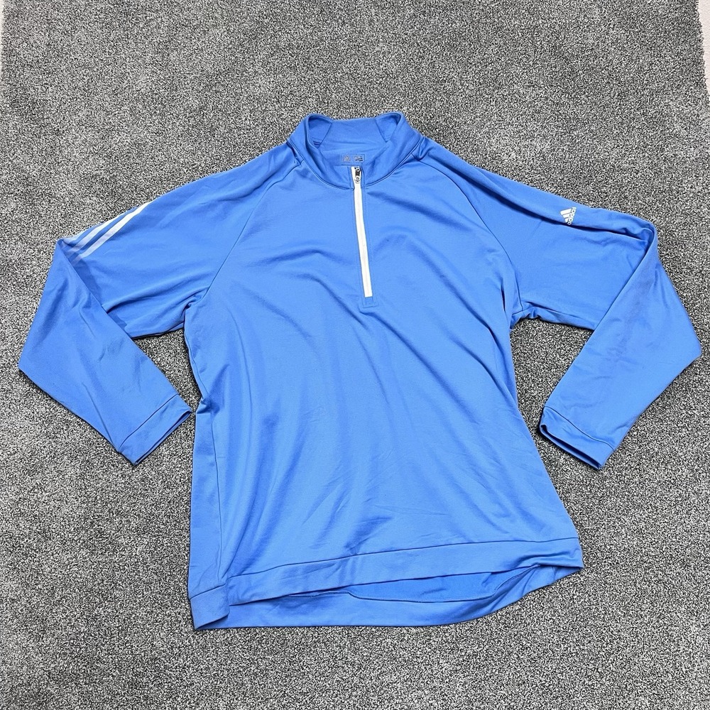 Adidas Golf Climalite Quarter Zip Pullover Mens XL Blue Performance RN 88387